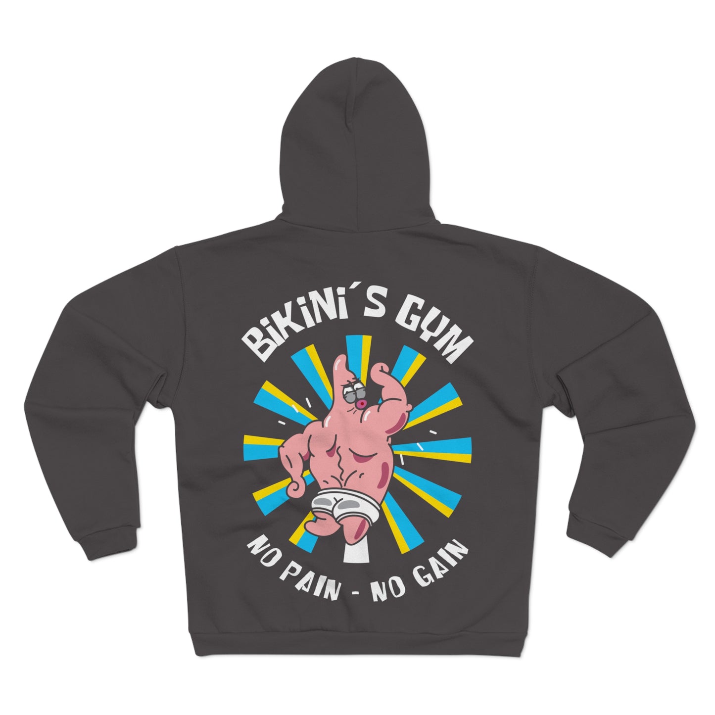 Funny Fitness Hoodie - 'Bikini's Gym - No Pain No Gain'