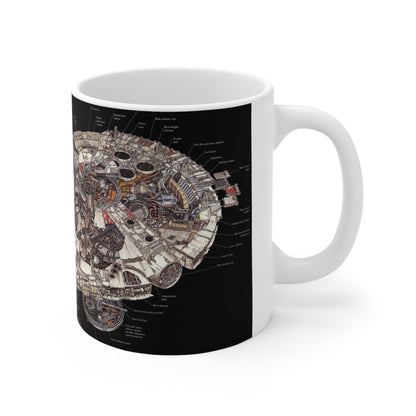 Stylish Spaceship Design Ceramic Coffee Cups, 11oz, 15oz