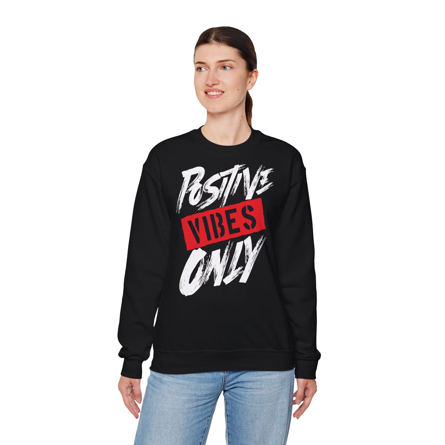Positive Vibes Only Crewneck Sweatshirt - Unisex Heavy Blend
