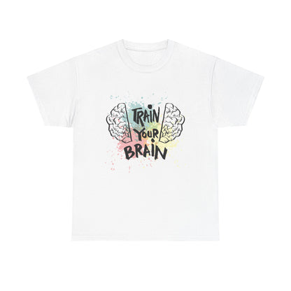 Motivational Unisex Heavy Cotton Tee - "Train Your Brain"