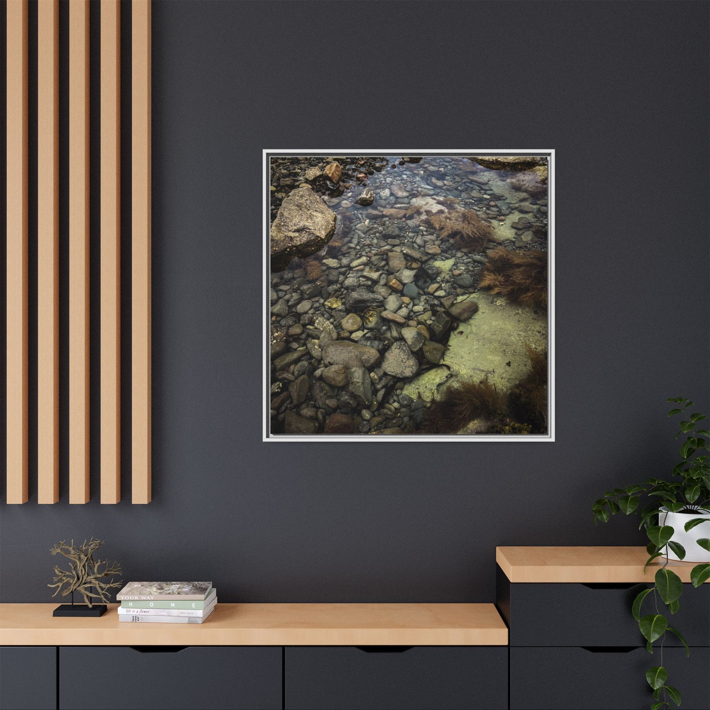 Rocks Matte Canvas, Framed (Multi-color)