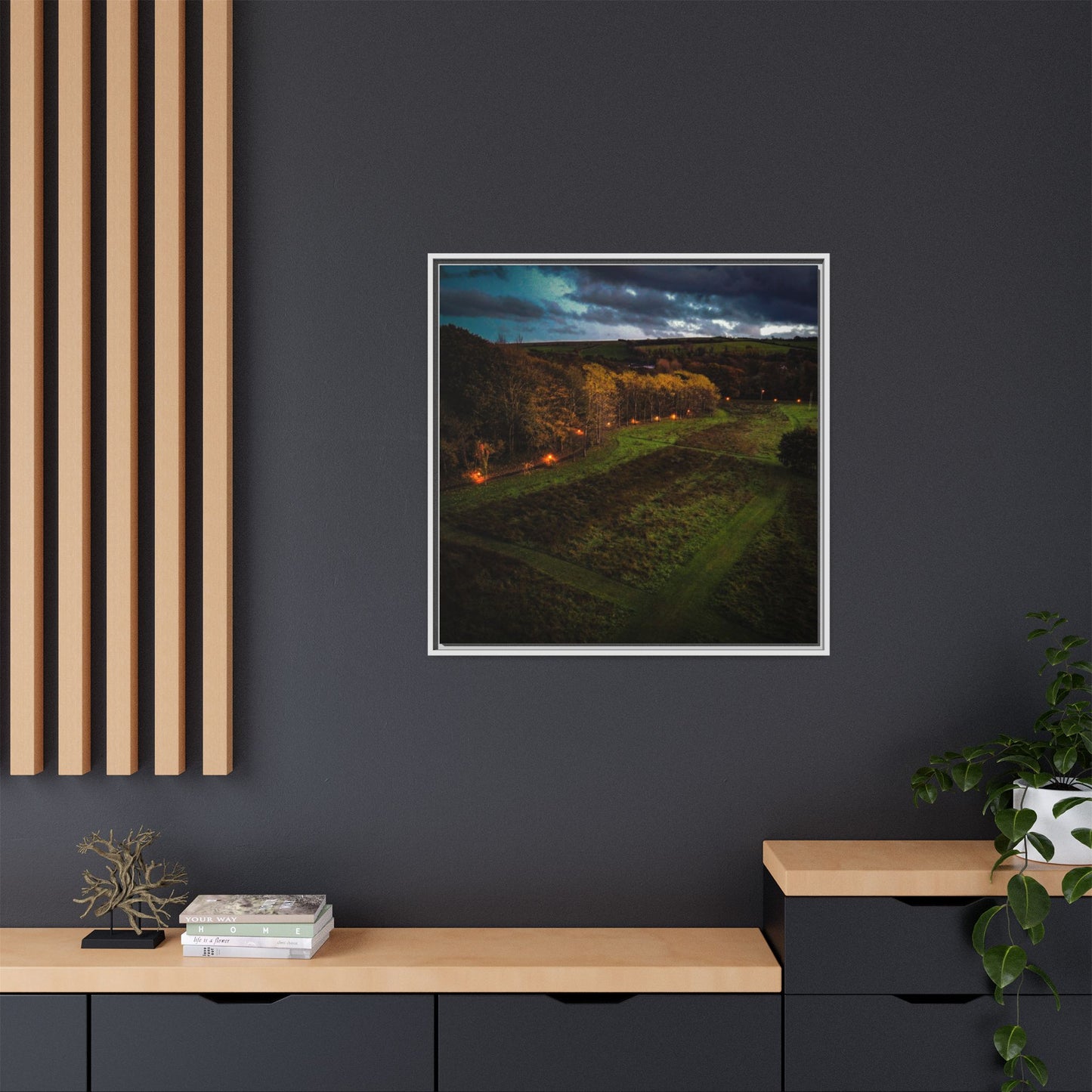 Listowel Town Park Matte Canvas, Framed (Multi-color)