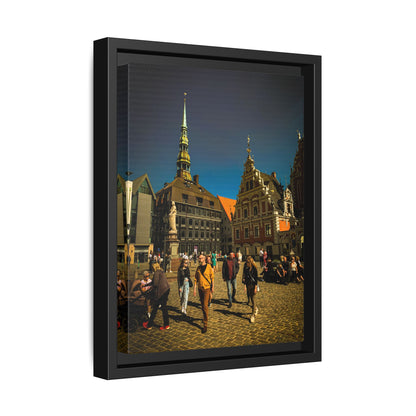 Riga Old Town Matte Canvas, Framed (Multi-color)
