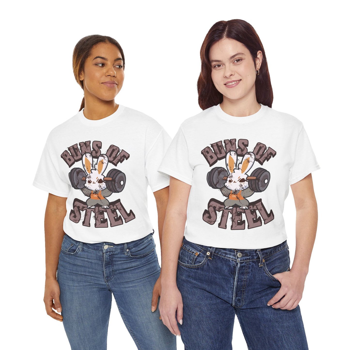 Buns of Steel Unisex Heavy Cotton Tee - Fun Fitness Humor T-Shirt for Gym Lovers