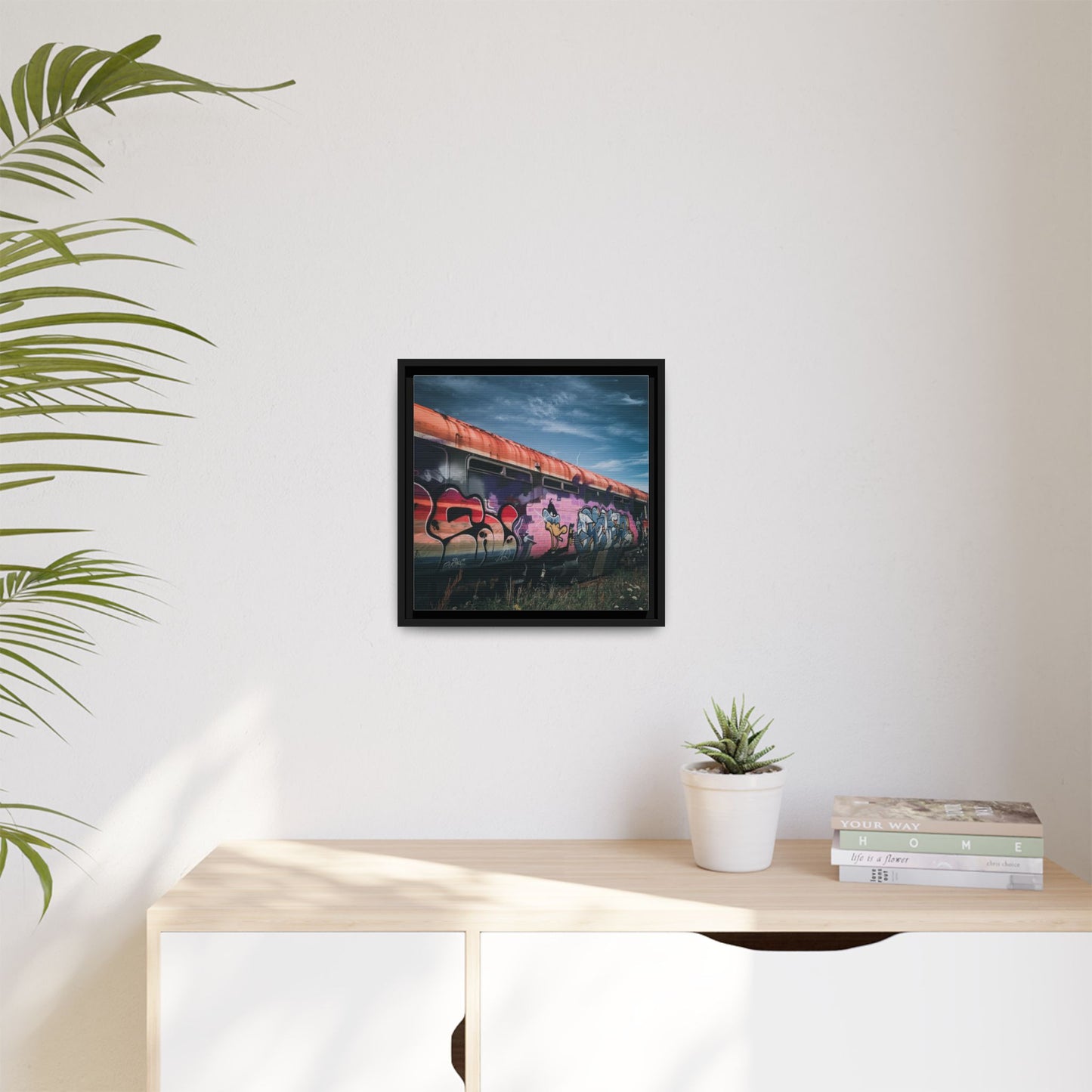 Night Train Matte Canvas, Framed (Multi-color)