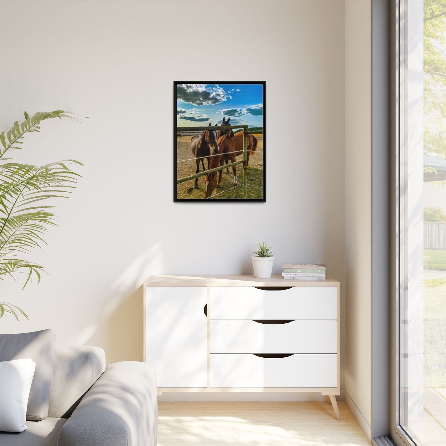 Horses Matte Canvas, Framed (Multi-color)
