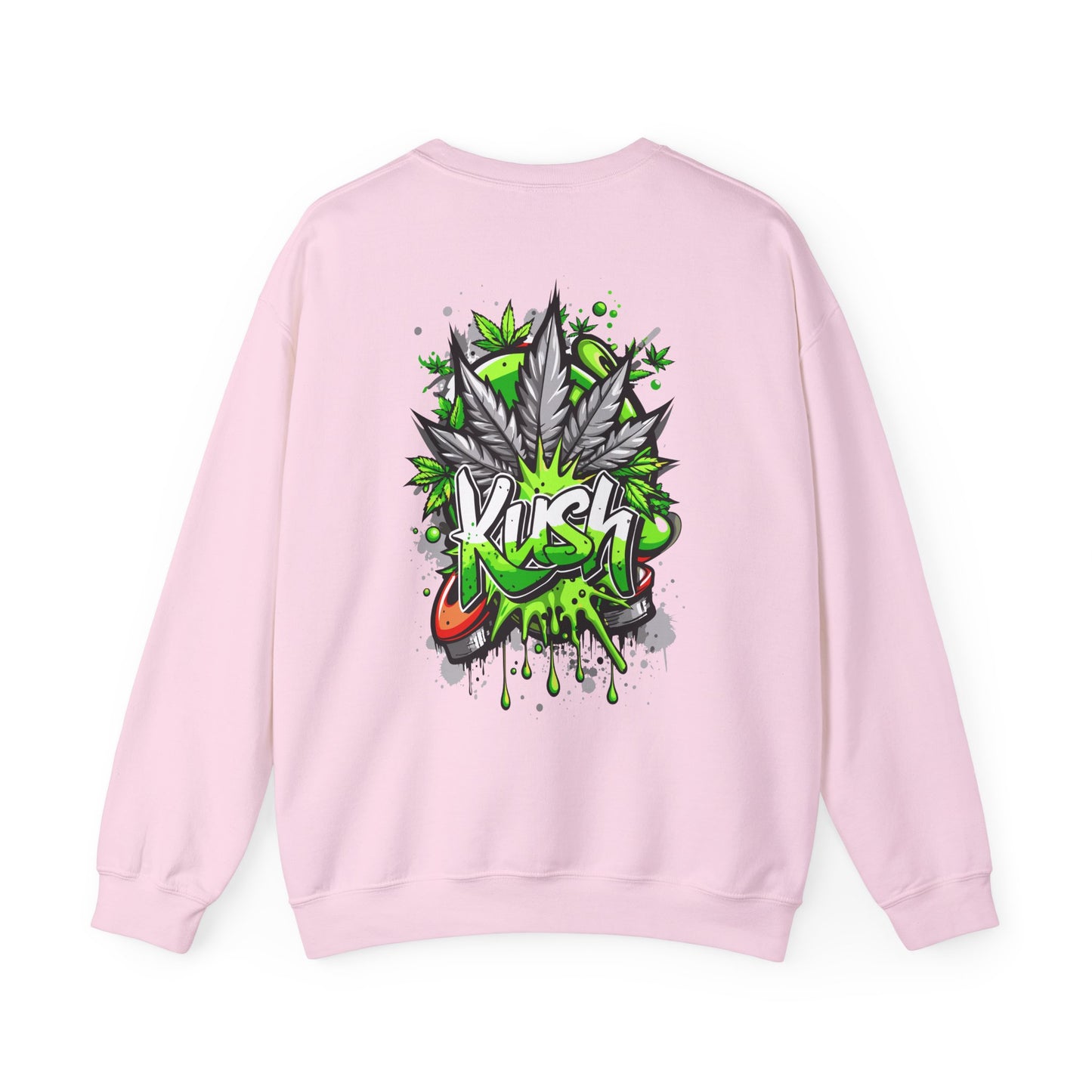 Kush Graffiti Sweatshirt — Green Cannabis Leaf Street Art