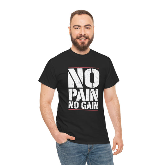 Motivational Unisex Heavy Cotton Tee - "No Pain No Gain"