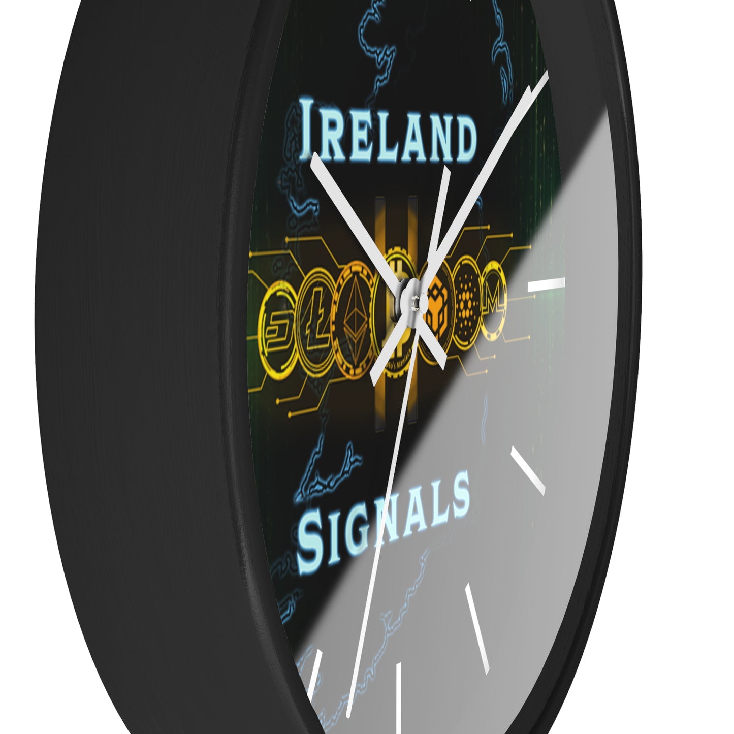 Ireland Signals Wall Clock — Celtic Tech Map Decorative Clock