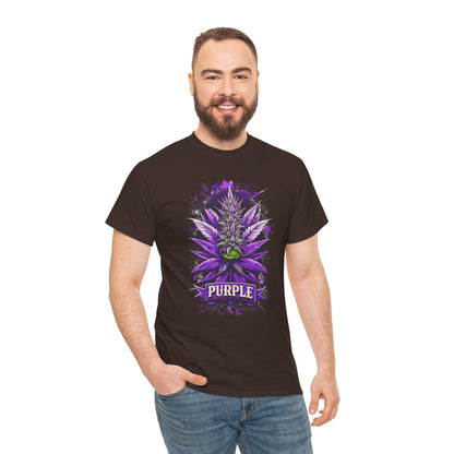 Purple Cannabis Bud T-Shirt — Bold Psychedelic Marijuana Graphic Tee
