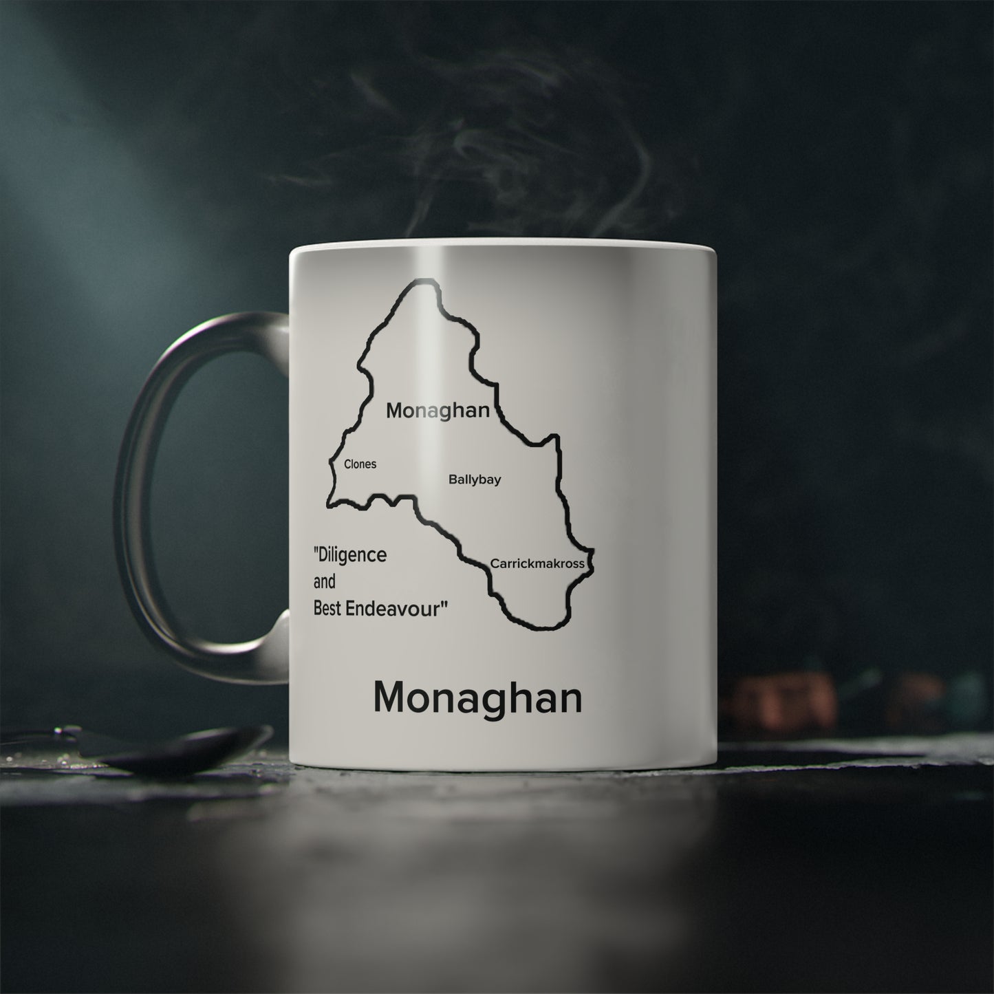 Monaghan Magic Mug: Color - Changing Coffee Cup with Artistic Map Design