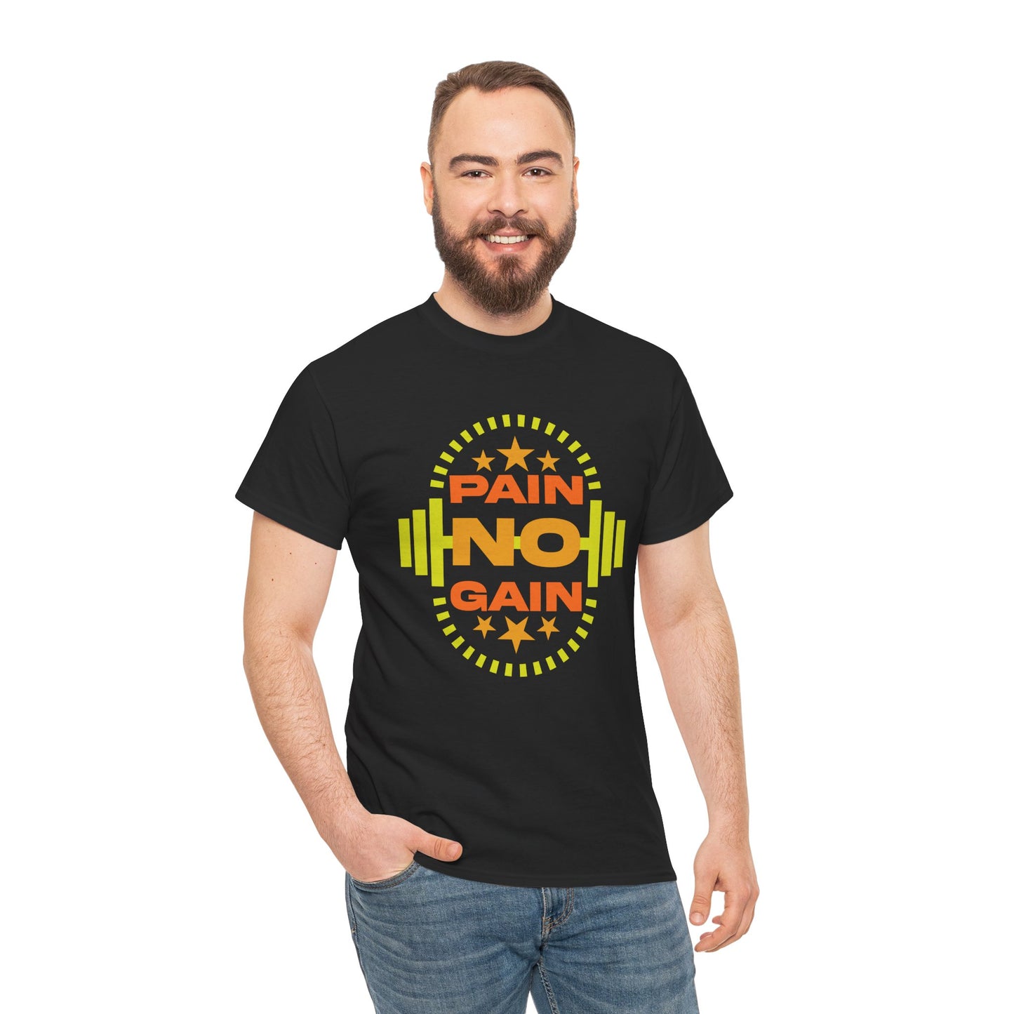 Pain No Gain Unisex Heavy Cotton Tee - Motivational Fitness Shirt