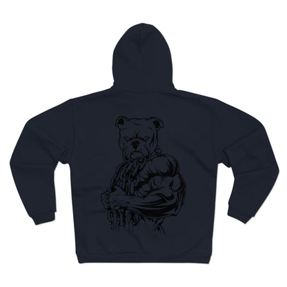 Muscle Dog Graphic Unisex Hooded Zip Sweatshirt for Dog Lovers