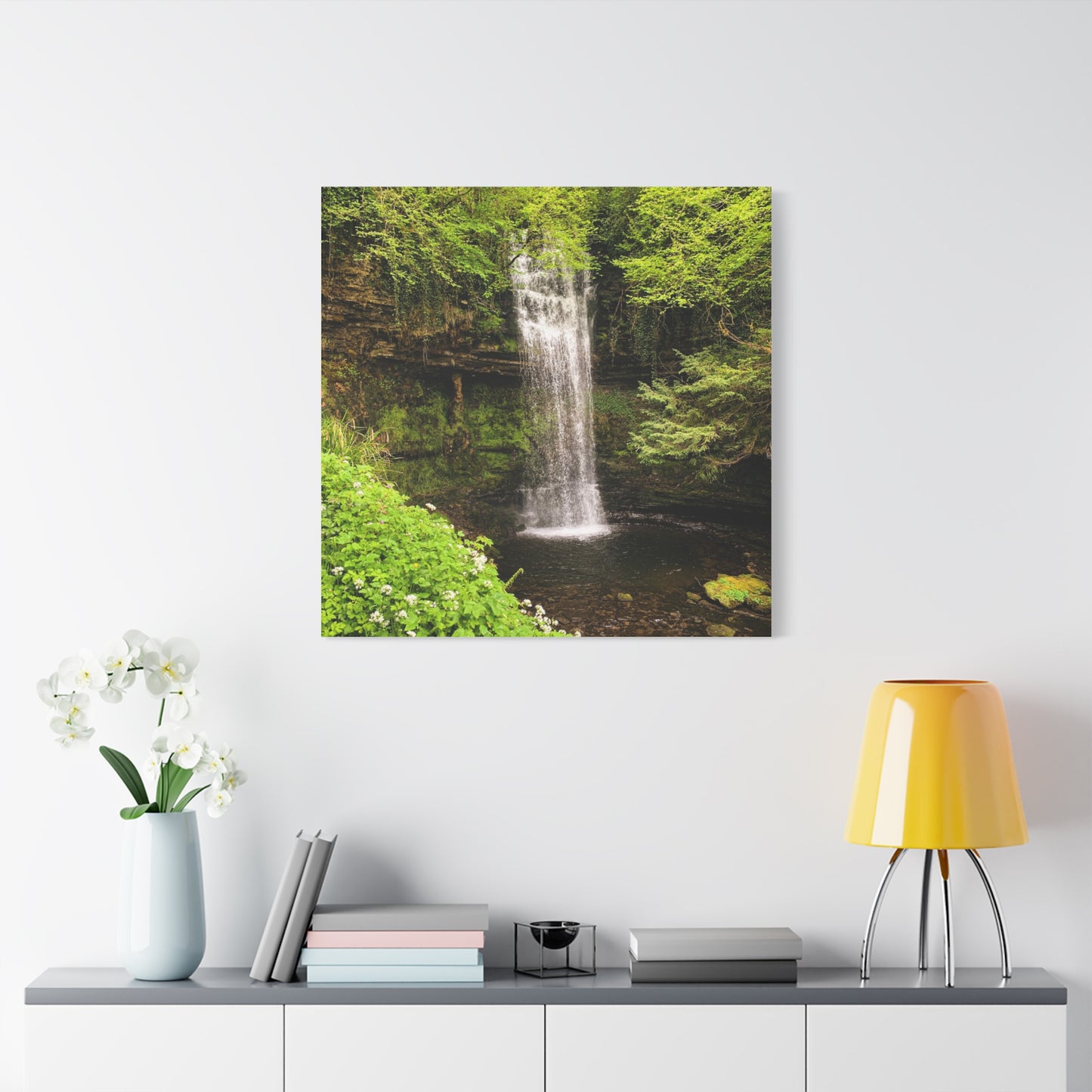 Glacer Waterfall Matte Canvas, Stretched, 1.25"