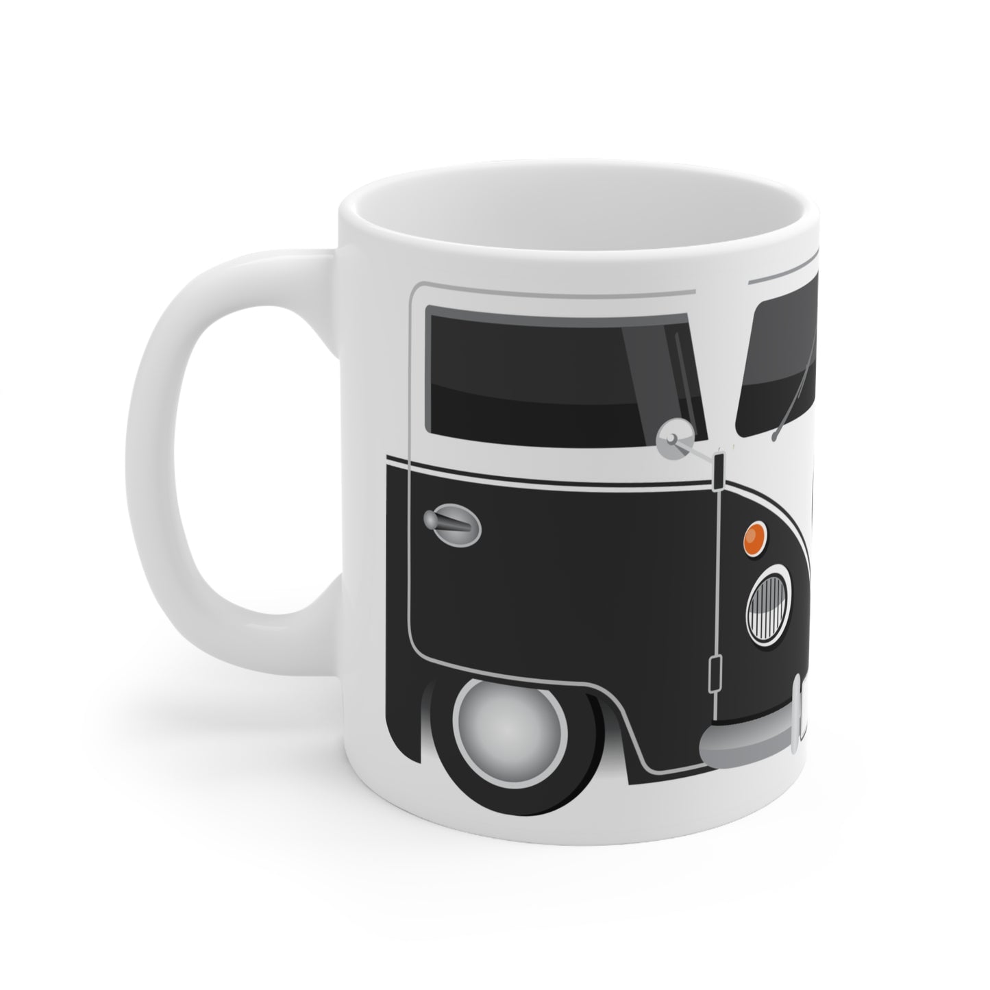Vintage VW Bus Ceramic Coffee Mug - 11oz & 15oz - Perfect for Auto Enthusiasts Black