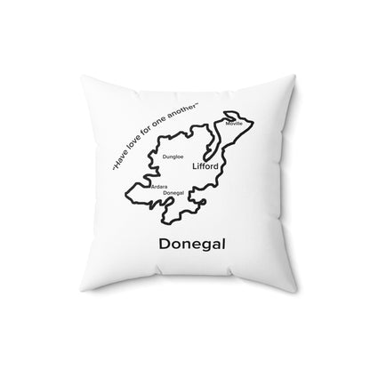 Donegal Spun Polyester Square Pillow White Edition 4 Sizes