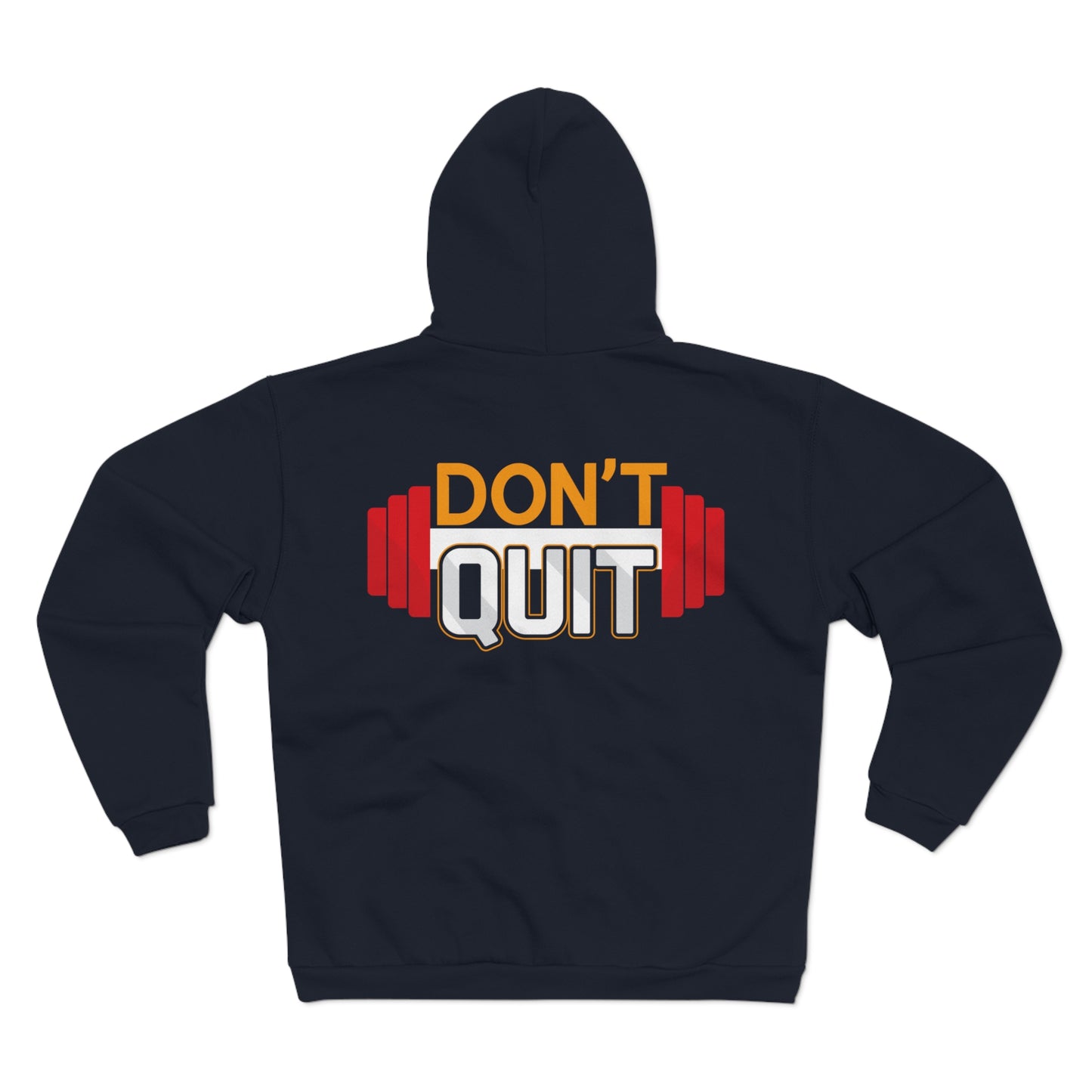 Motivational Unisex Zip Sweatshirt – "DON'T QUIT" Fitness Hoodie