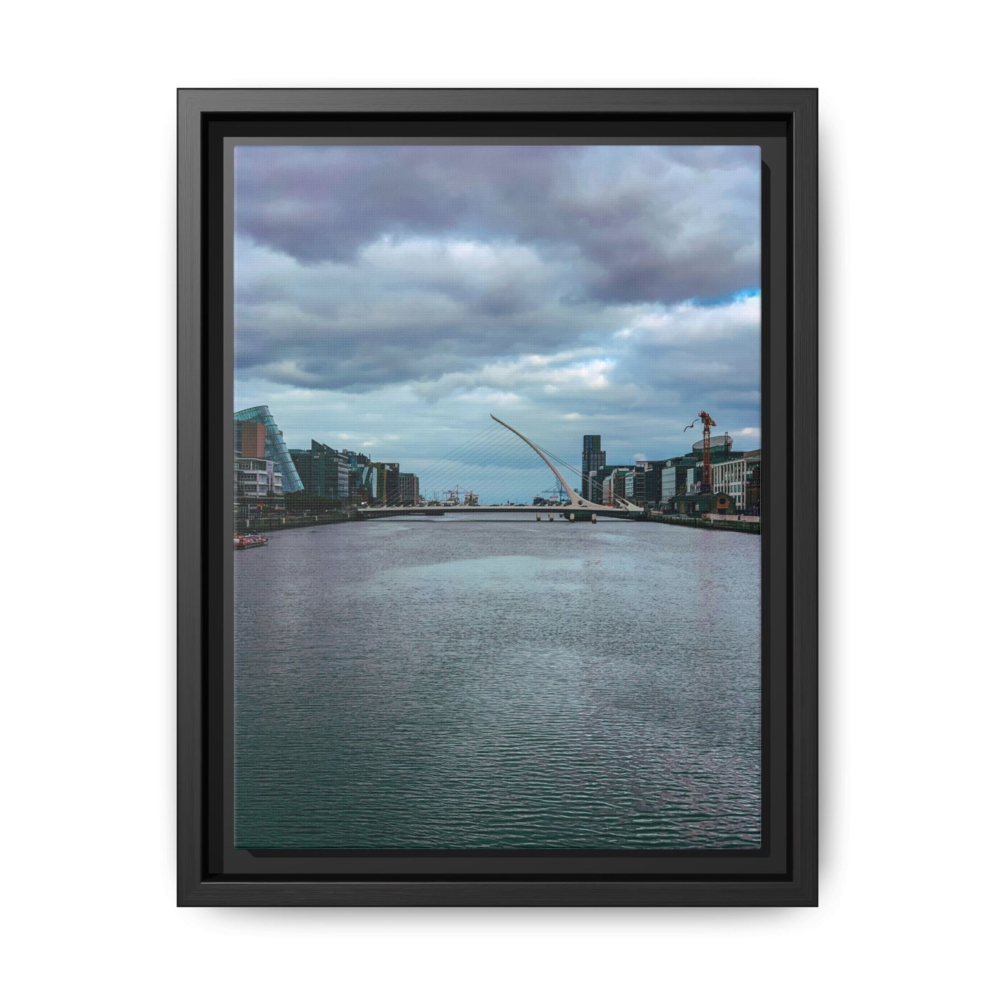 Samuel Beckett Bridge Matte Canvas, Framed (Multi-color)