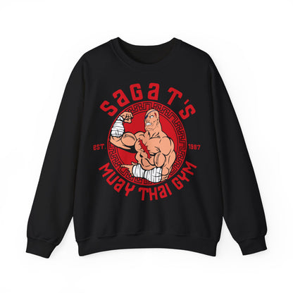 Sagat's Muay Thai Gym Unisex Heavy Blend™ Crewneck Sweatshirt - Athletic Style for Fitness Enthusiasts Black
