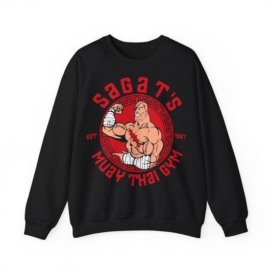 Sagat's Muay Thai Gym Unisex Heavy Blend™ Crewneck Sweatshirt - Athletic Style for Fitness Enthusiasts Black