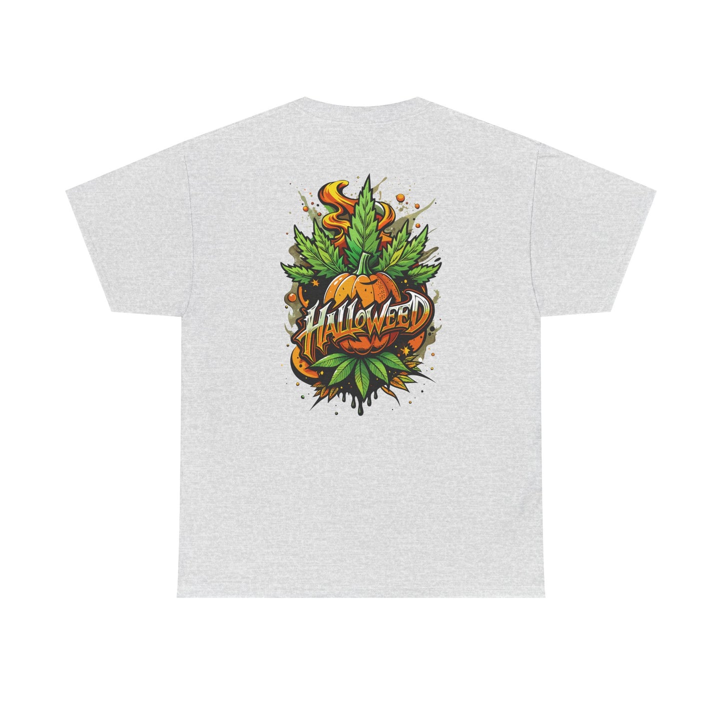 Hallowed Harvest Tee — Halloween Mask & Pumpkin Graphic T-Shirt