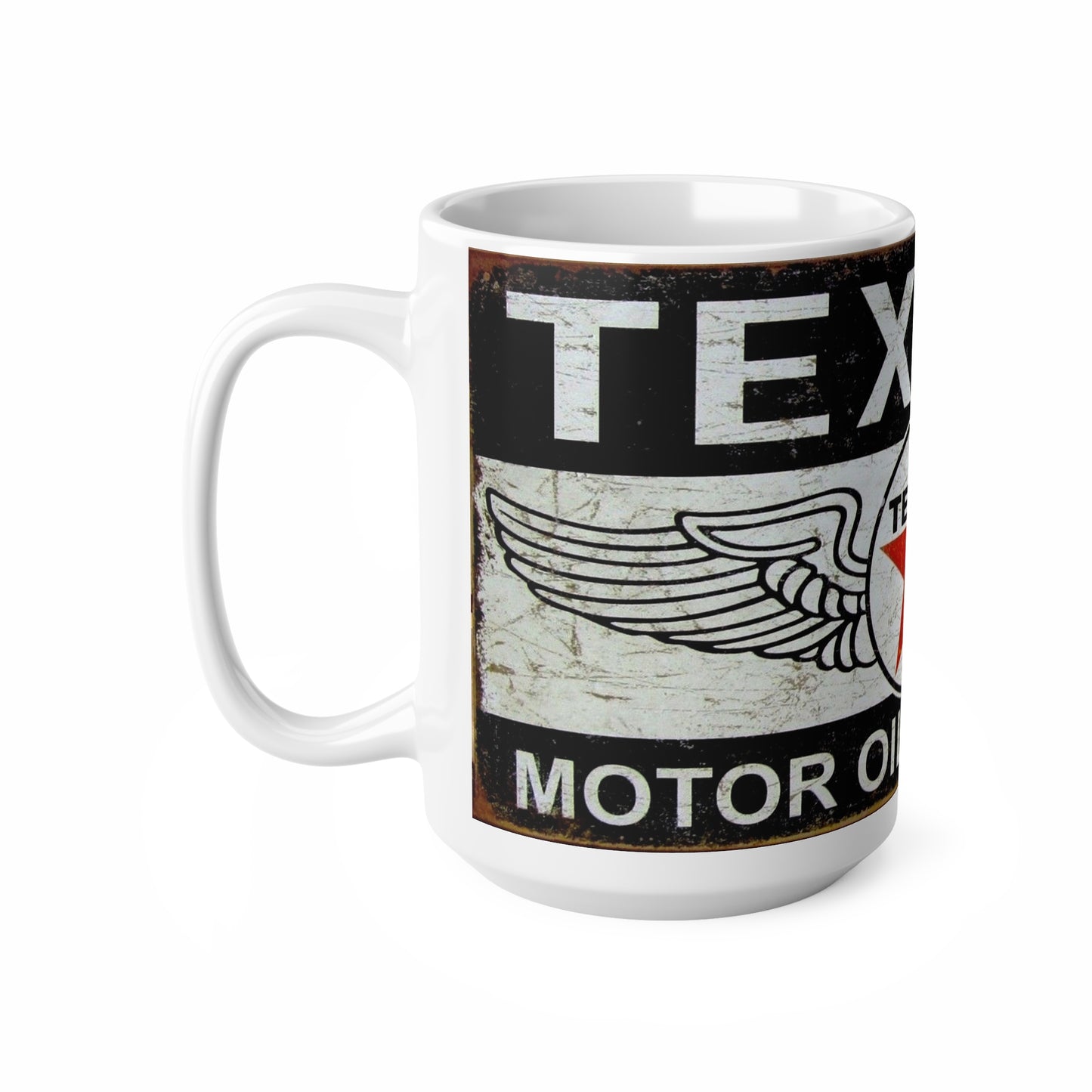 Vintage Texaco Ceramic Coffee Cups - Classic Oil Gas Design, 11oz & 15oz