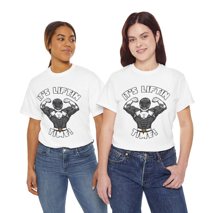 It's Liftin' Time Unisex Heavy Cotton Tee - Gym Motivation Shirt for Fitness Enthusiasts White