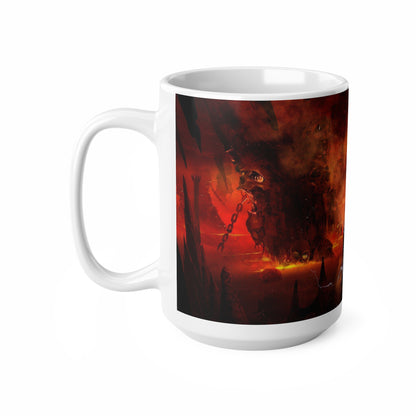 Fantasy Warrior Ceramic Coffee Mug - 11oz & 15oz | Epic Artwork for Gamers