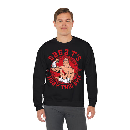 Sagat's Muay Thai Gym Unisex Heavy Blend™ Crewneck Sweatshirt - Athletic Style for Fitness Enthusiasts Black