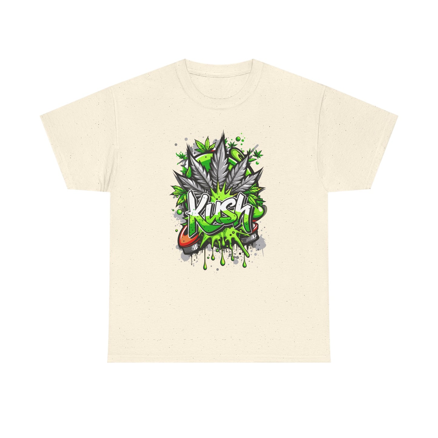 Kush Graffiti T-Shirt — Green Cannabis Leaf Street Art Tee