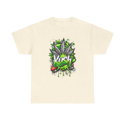 Kush Graffiti T-Shirt — Green Cannabis Leaf Street Art Tee