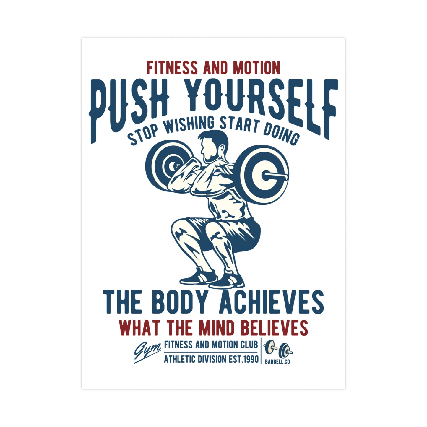 'Push Yourself' Graphic' Matte Posters