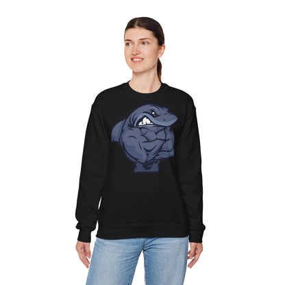 Muscle Shark Crewneck Sweatshirt - Unisex Heavy Blend™ | Perfect for Shark Lovers