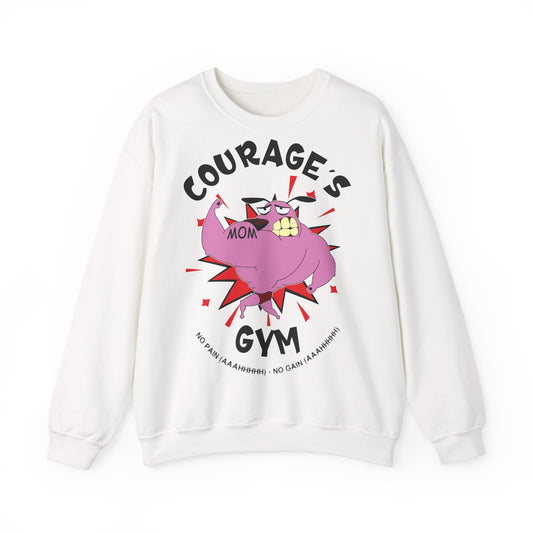 Courage's Gym Crewneck Sweatshirt - Fun & Comfy for Moms White