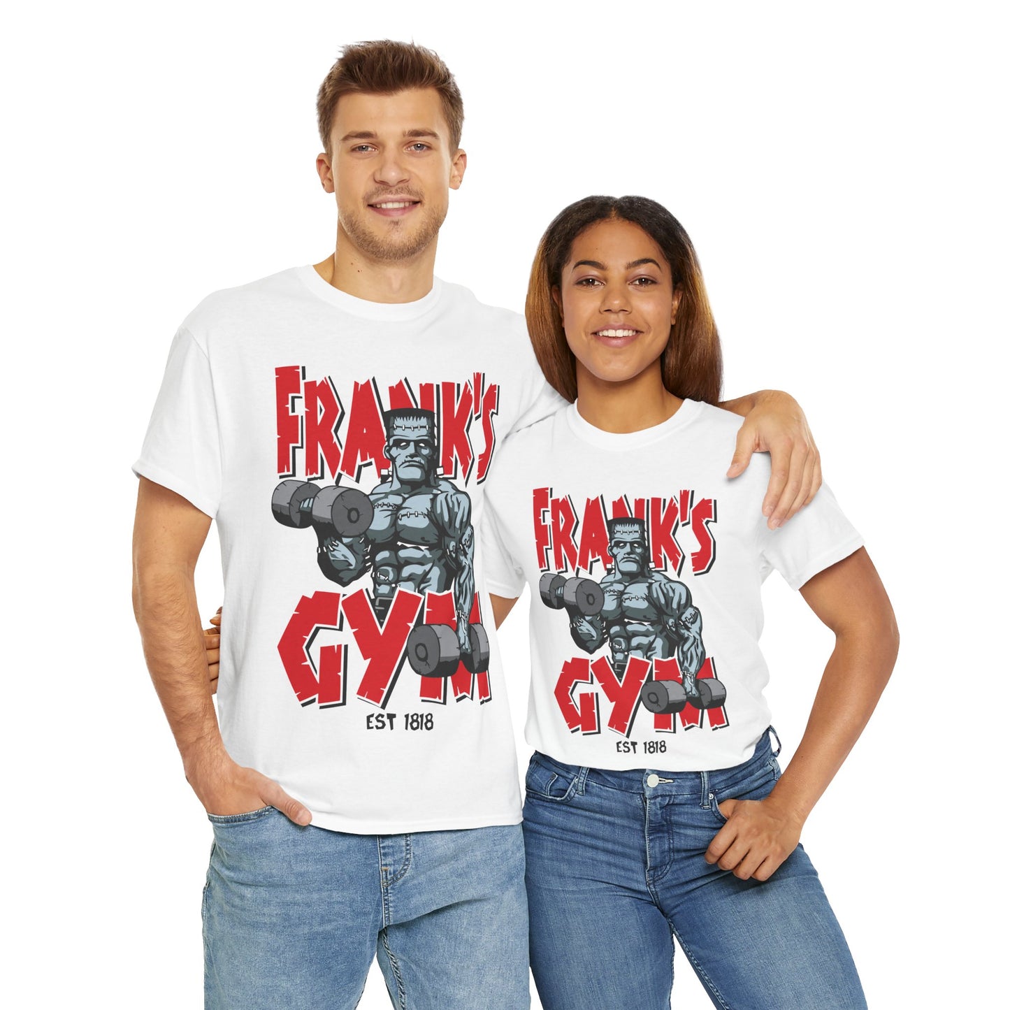 Frank's Gym Unisex Heavy Cotton Tee - Fitness Enthusiast T-Shirt White