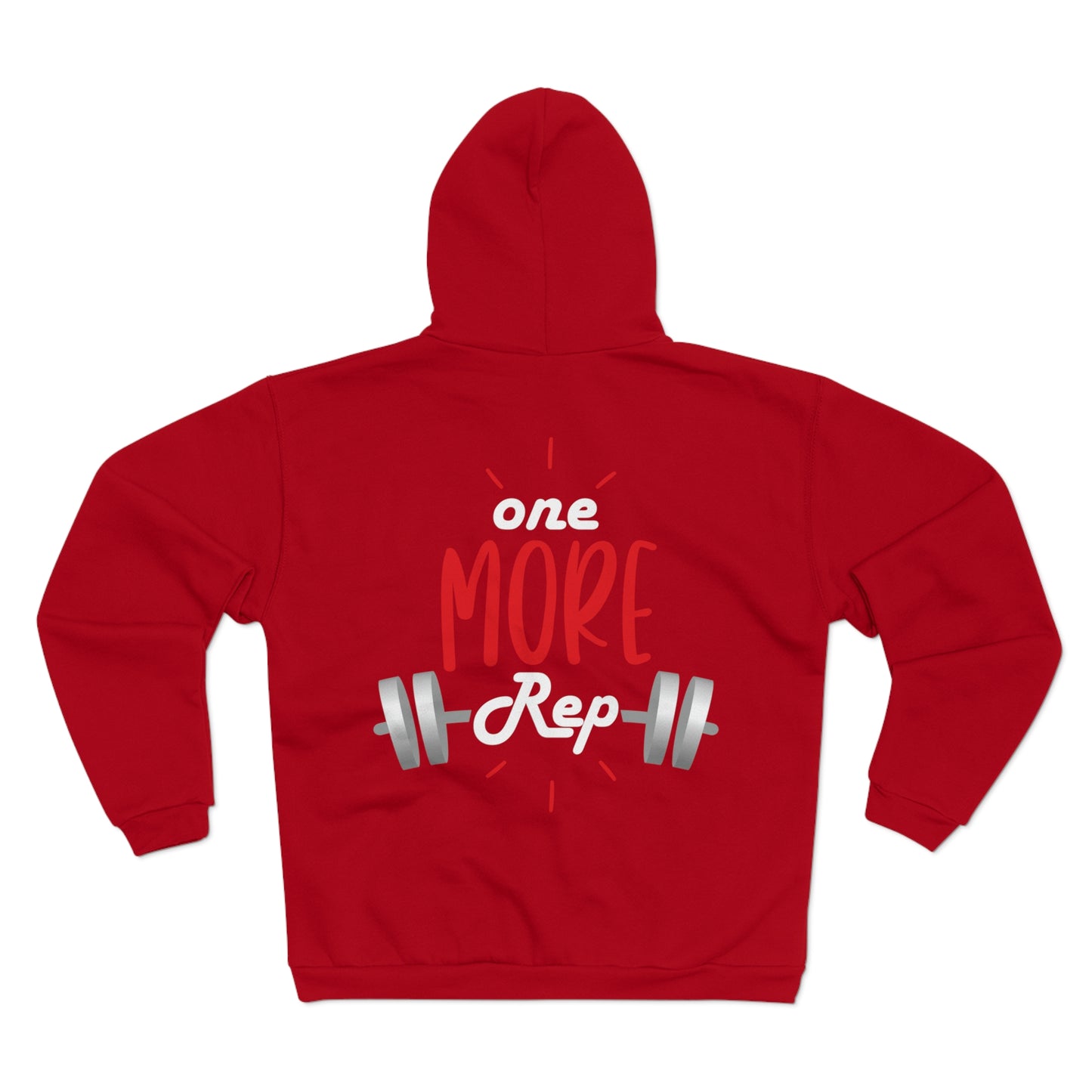 Motivational Gym Zip Sweatshirt for Fitness Enthusiasts - 'One More Rep'