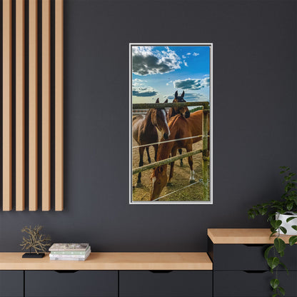 Horses Matte Canvas, Framed (Multi-color)