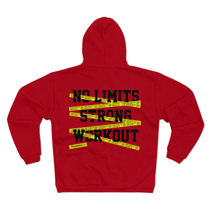 No Limits Unisex Hooded Zip Sweatshirt - Motivational Gym Wear