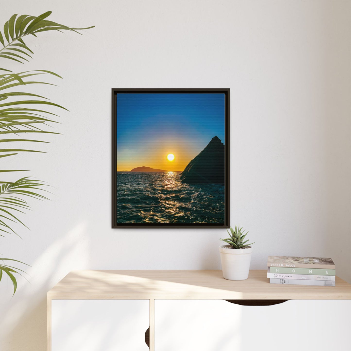 Dunquin Pier Sunset Matte Canvas, Framed (Multi-color)