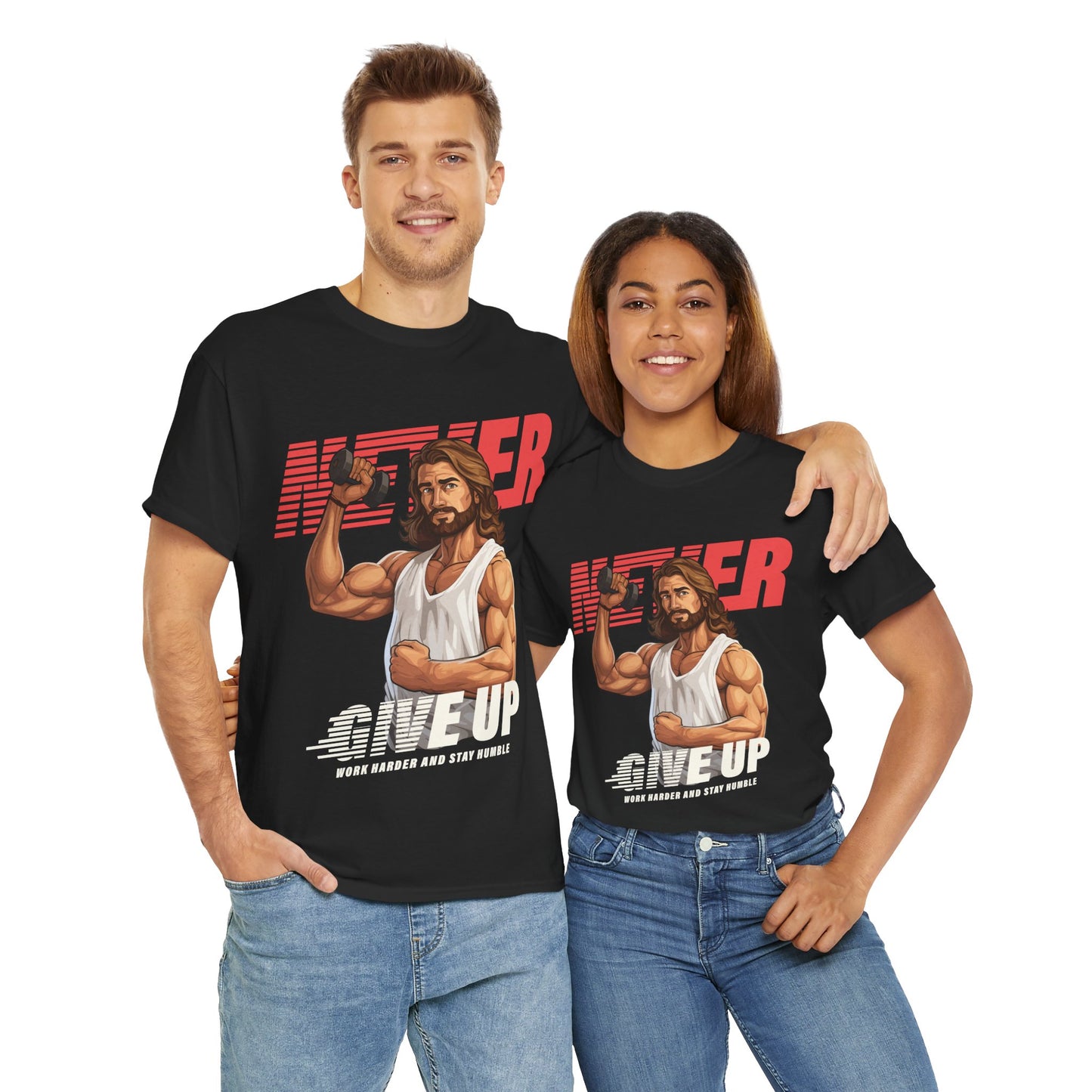 Never Give Up Unisex Heavy Cotton Tee