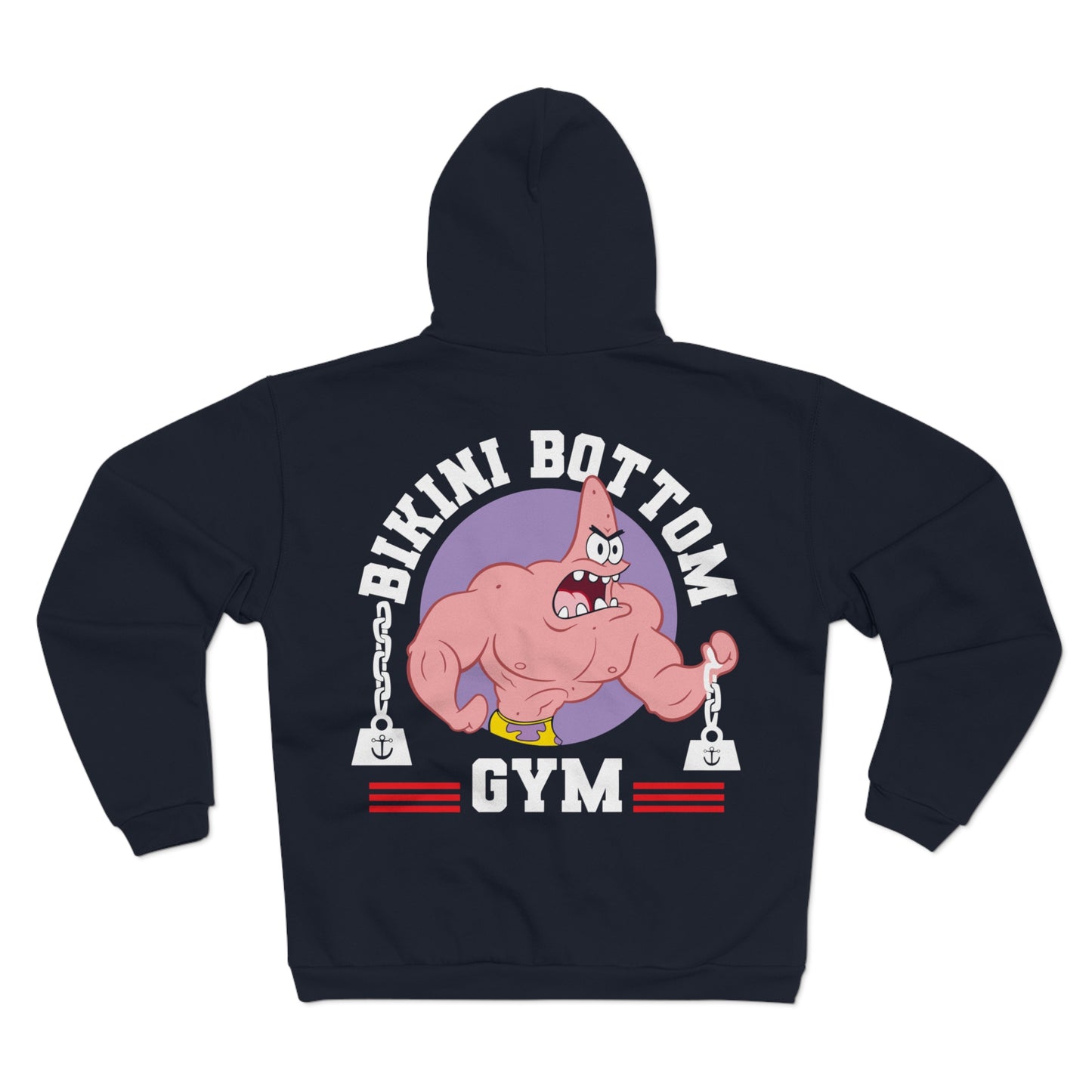 Bikini Bottom Gym Unisex Zip Sweatshirt - Fun Fitness Hoodie for Fans