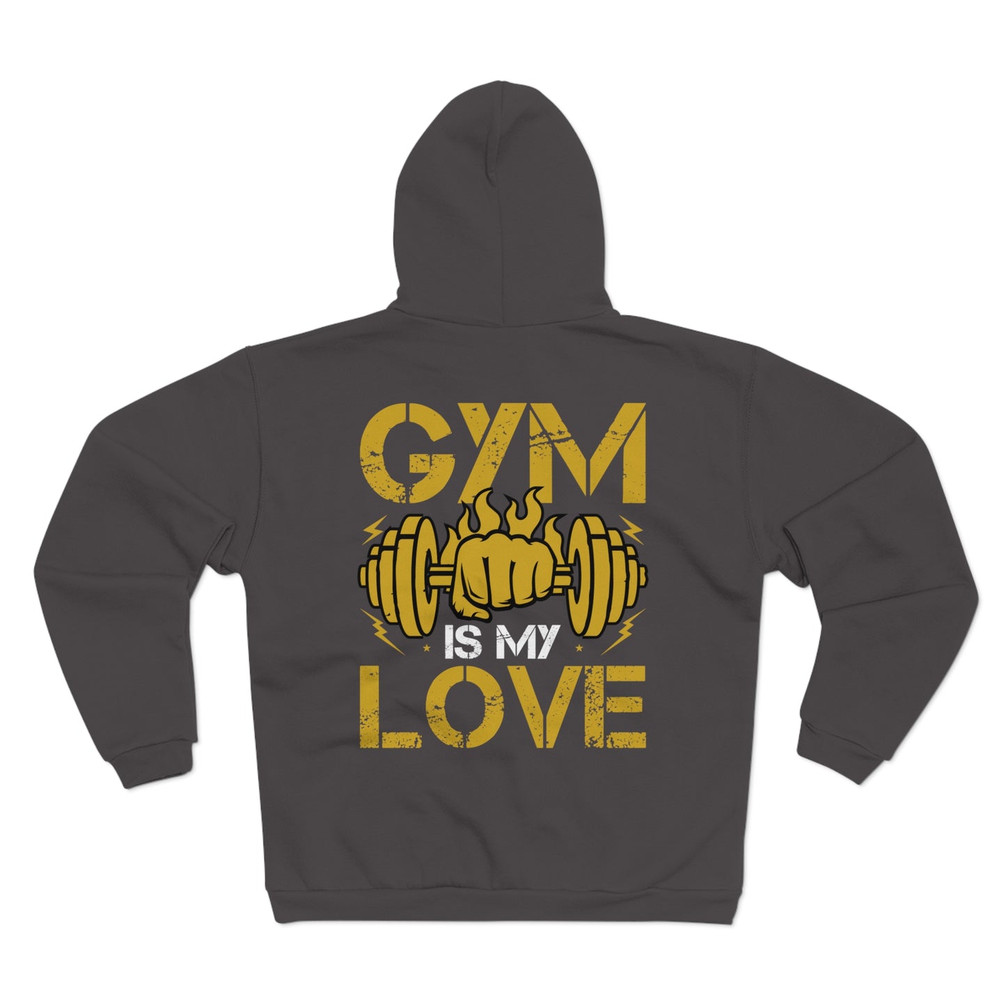 Gym Love Unisex Hooded Zip Sweatshirt - Perfect for Fitness Enthusiasts