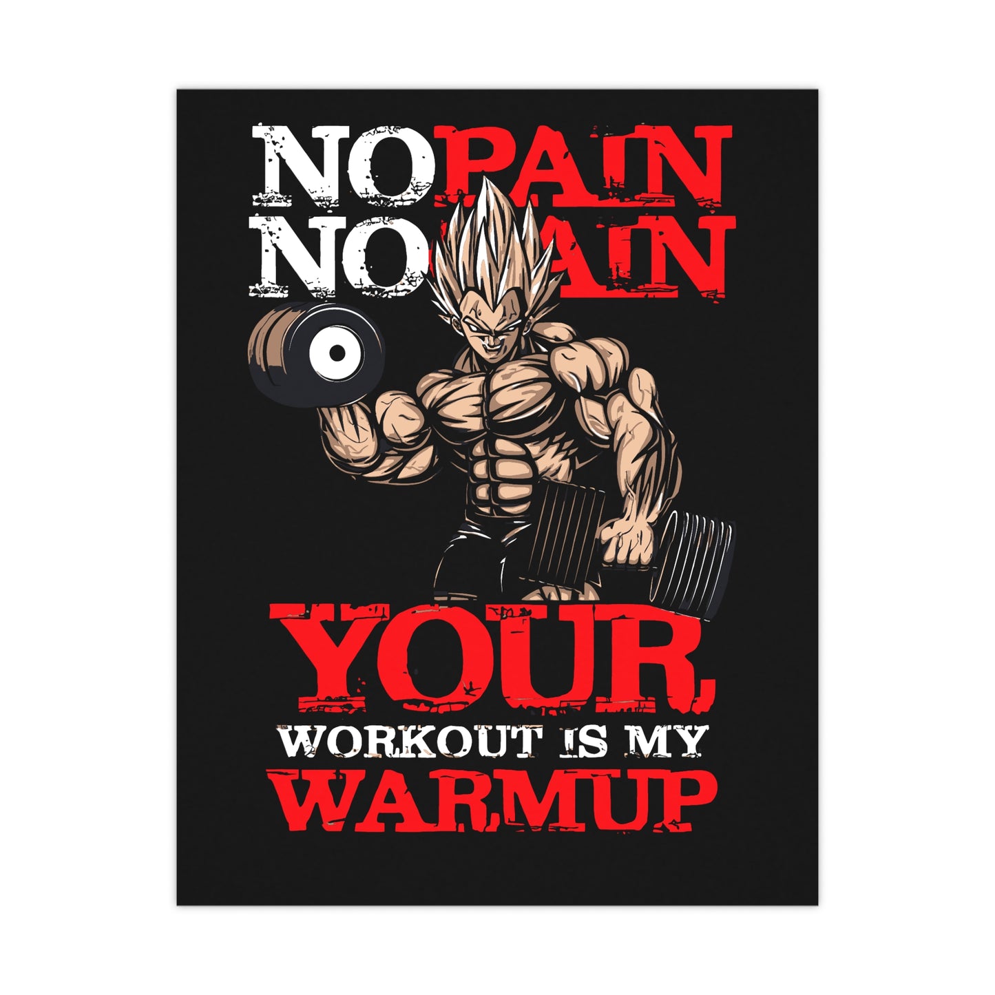 Motivational Workout Wall Art - No Pain No Gain Poster for Fitness Enthusiasts