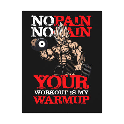 Motivational Workout Wall Art - No Pain No Gain Poster for Fitness Enthusiasts