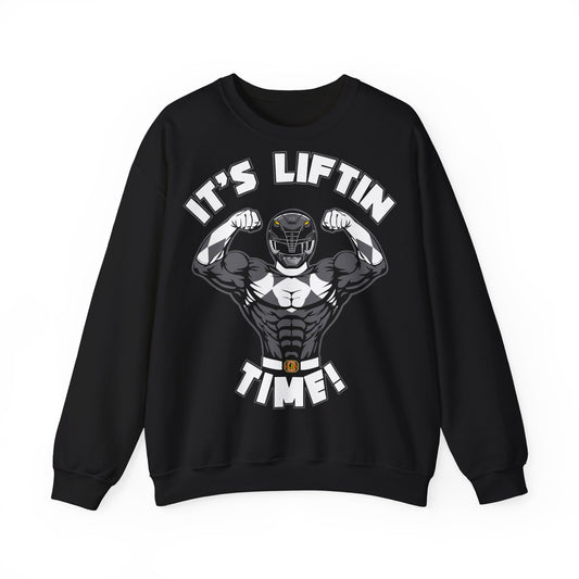 It's Liftin' Time Crewneck Sweatshirt for Fitness Enthusiasts Black
