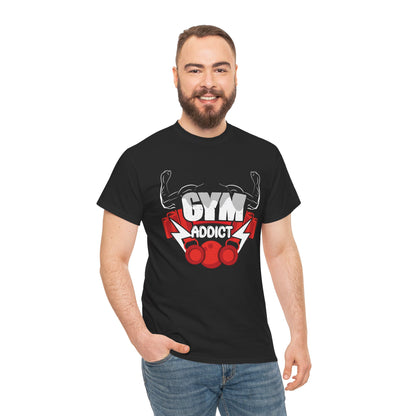 Gym Addict Unisex Heavy Cotton Tee - Fitness Apparel for Workout Enthusiasts