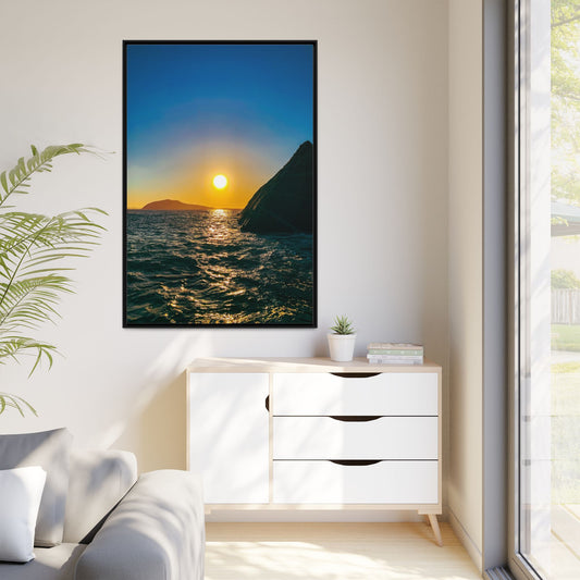 Dunquin Pier Sunset Matte Canvas, Framed (Multi-color)