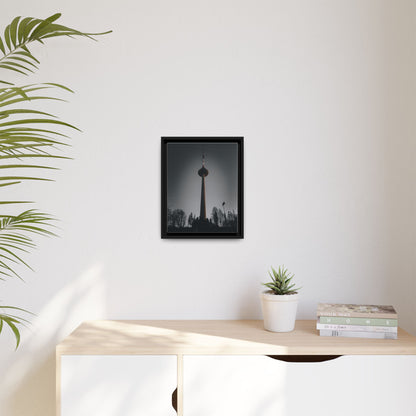 TV Tower Matte Canvas, Framed (Multi-color)