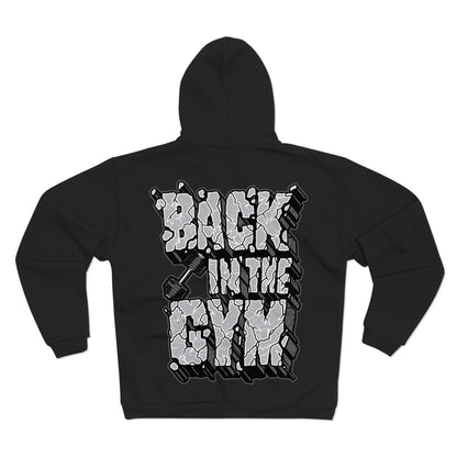 Back in the Gym Unisex Hooded Zip Sweatshirt - Casual Fitness Wear for Workout Enthusiasts