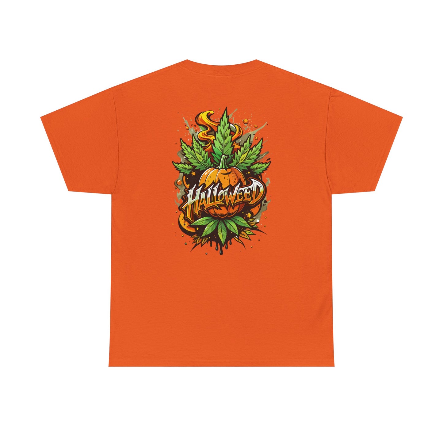Hallowed Harvest Tee — Halloween Mask & Pumpkin Graphic T-Shirt
